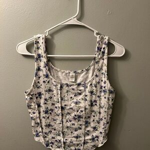 Source Unknown Cream Fitted Ribbed Tank Top